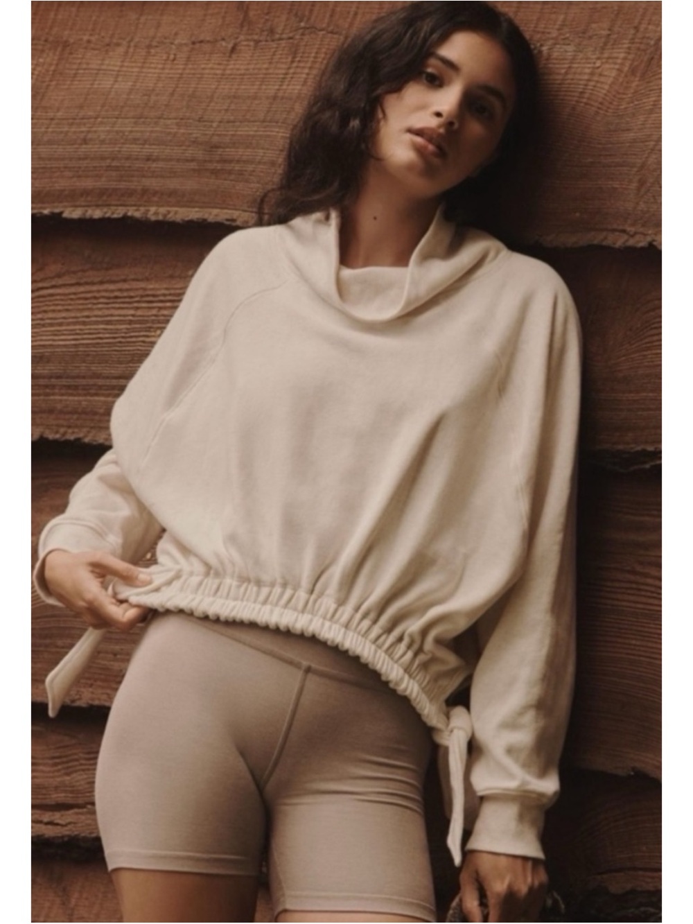 DAILY PRACTICE | NWOT Anthropologie Long-Sleeve Funnel Neck Sweatshirt in Cream